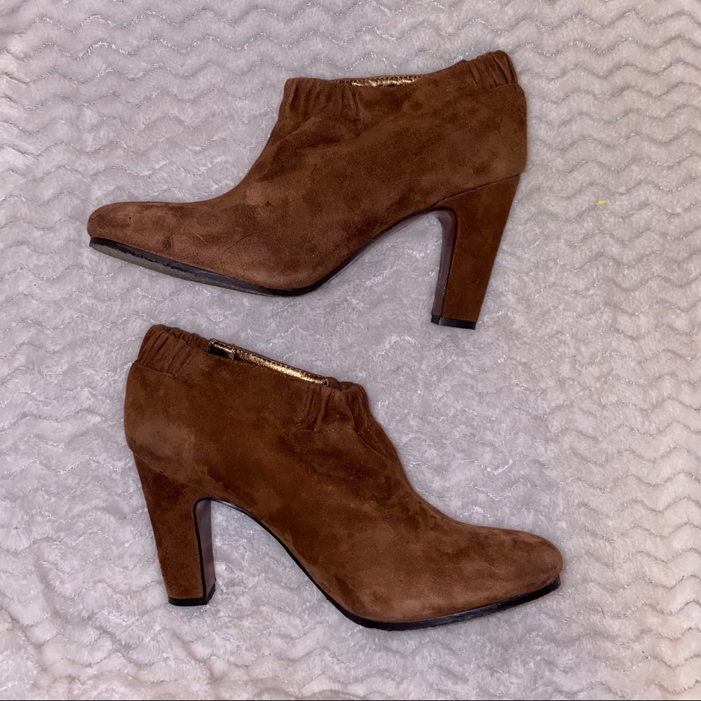 Sam Edelman Simone suede brown scrunchy booties